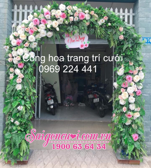 Cổng hoa trang trí cưới hỏi tại tphcm