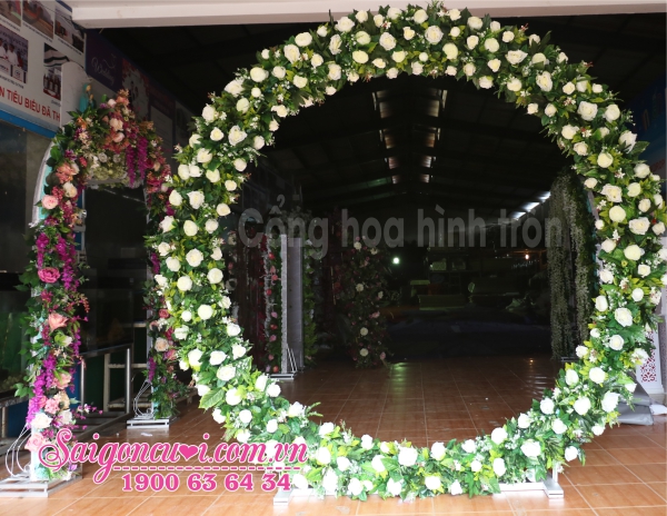 Cổng hoa cưới hình tròn