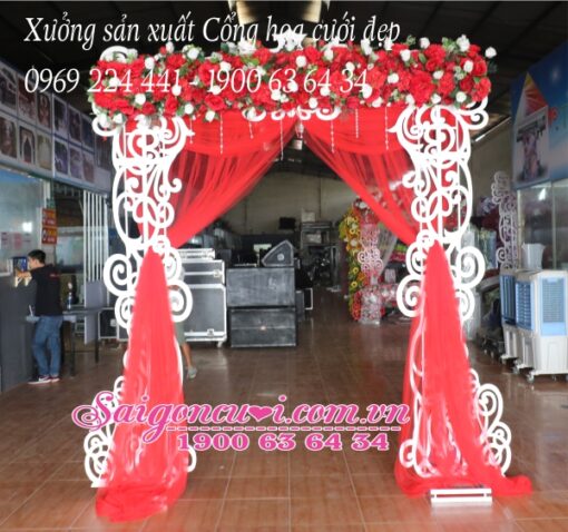 Cổng hoa cưới giá rẻ, bán cổng hoa cưới cắt CNC