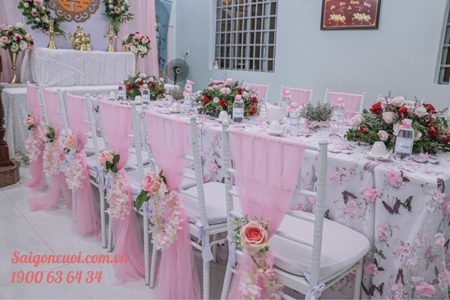 Địa chỉ trang trí nhà ngày cưới màu hồng tại TPHCM