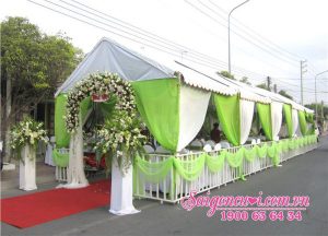 Rạp cưới màu xanh lá