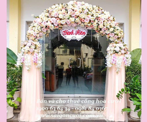 Cho thuê cổng hoa màu hồng giá rẻ tại Gò Vấp